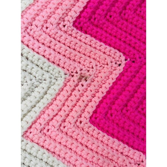 100"x58" Large Handmade Rainbow Stripe Chevron Colorful Pride Crochet AFGHAN Bed - Picture 5 of 5